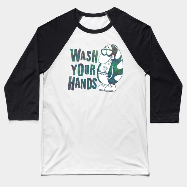 Wash Your Hands (Color) Baseball T-Shirt by InsomniackDesigns